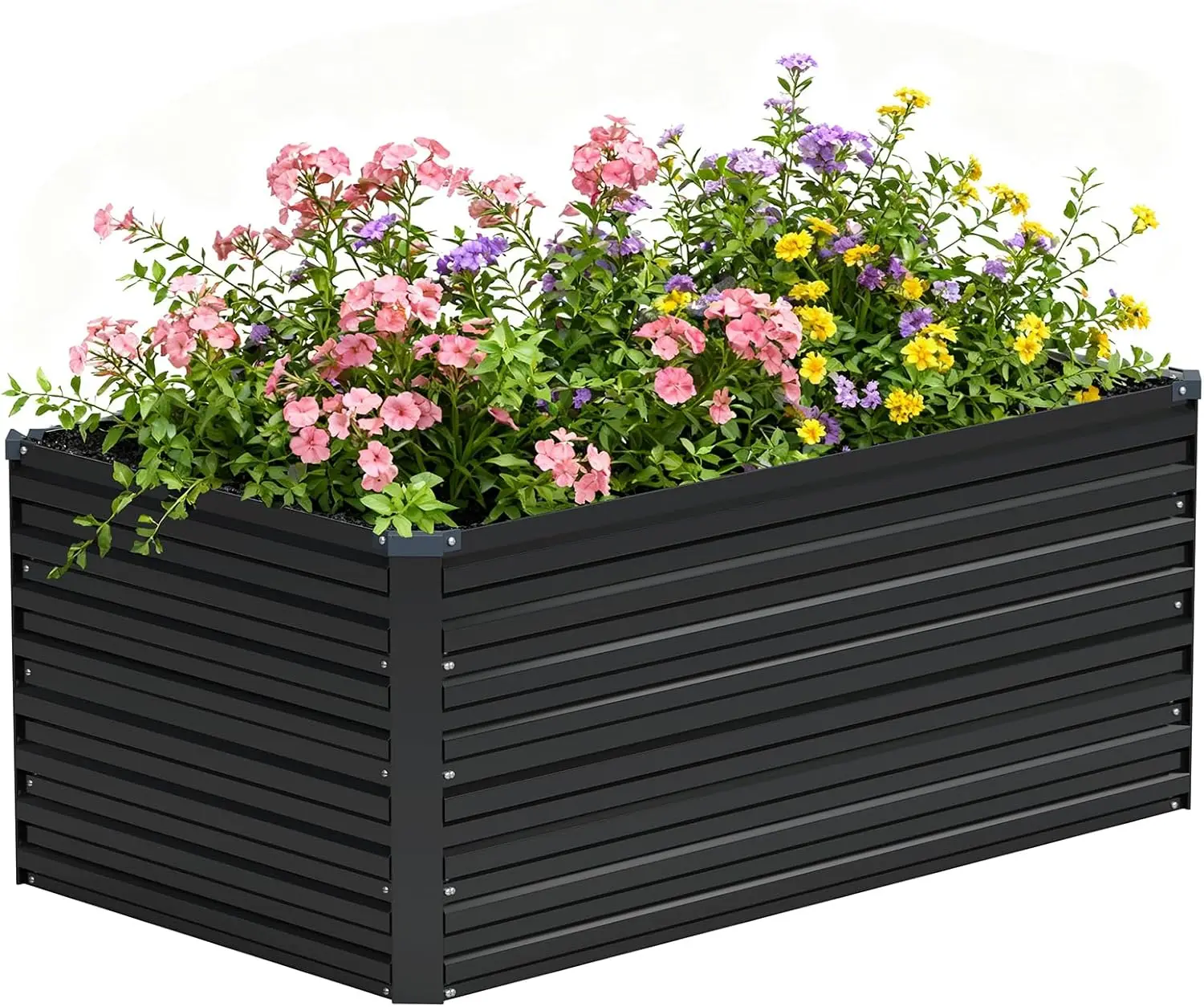 

4x2x2ft Galvanized Metal Raised Garden Bed Planter Box for Plants, Vegetables, Herbs, Fruits