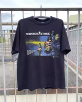 COUNTERSTRIKE 1.6 1999 PROMO VINTAGE WASHED BLACK T-SHIRT For Men Women S-4XL Men's T-Shirt Black Casual Crew Neck Cotton Tee