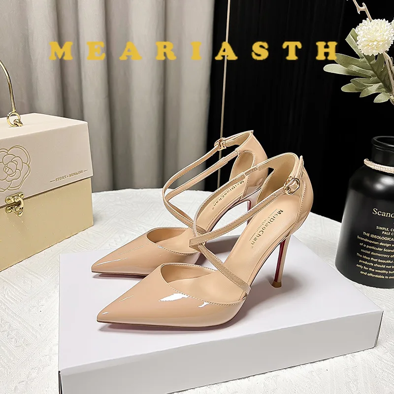 

Women's Shoes Luxury Pointed Toe High Heels Pumps Cross Strap Stilettos Ladies Wedding Party Dress Sandals Support Customized