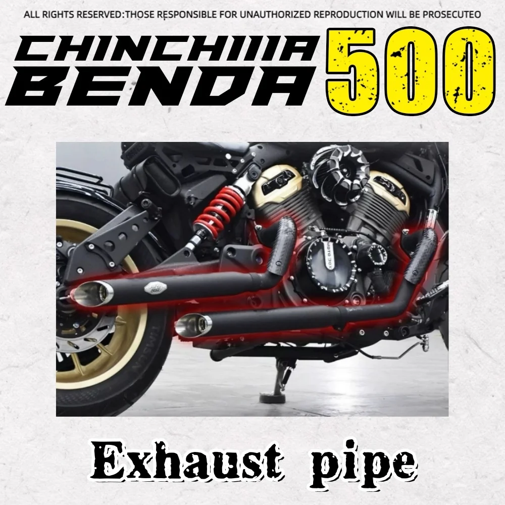 

For BENDA ChinchiIIa 500 VH exhaust pipe full section right side dual outlet sound wave low-pitched accessories