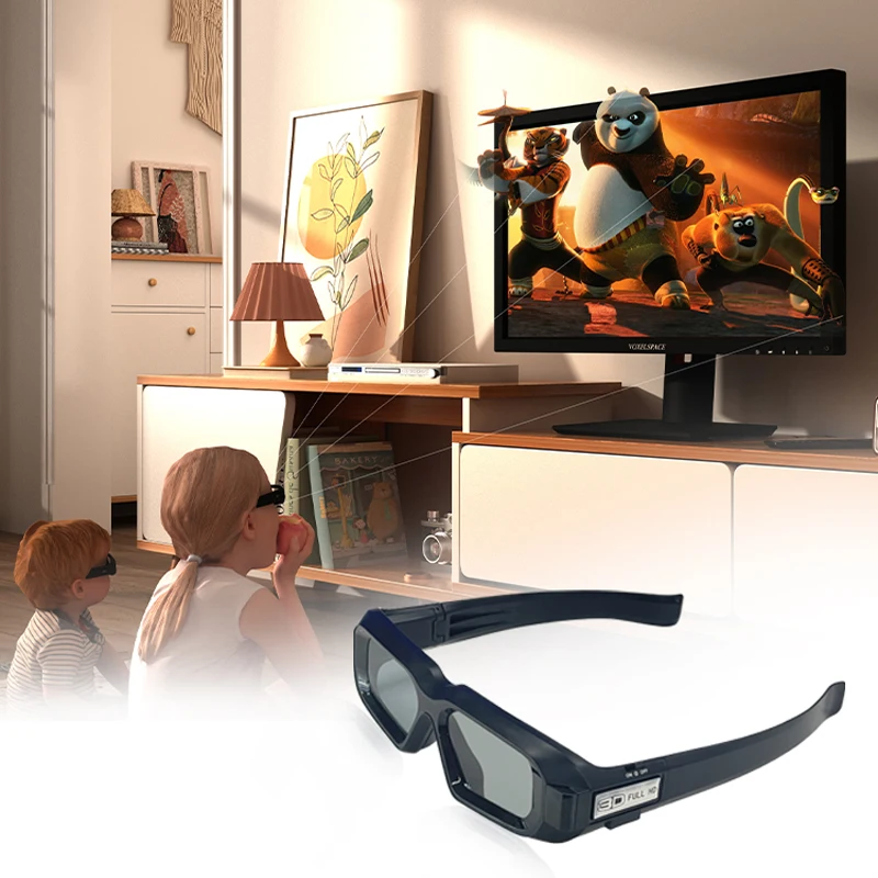 UniqueVR AR Óculos 3D de obturador ativo de realidade virtual Smart Game Vr Cinema Óculos 3D para TV