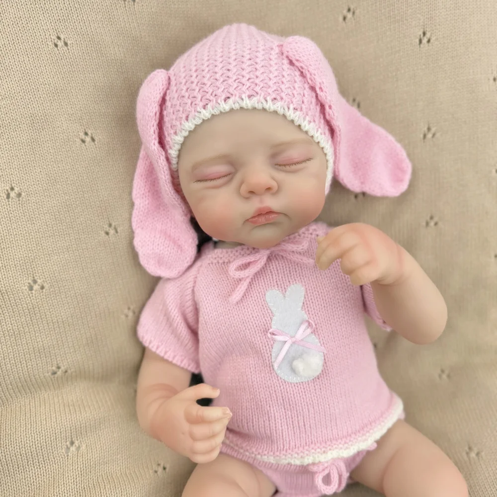 BZDOLL 3D 스킨 아슬립 리본 베이비돌 48CM 19인치, 현실적인 외관의 천 바디, 패션 인형 장난감, 아이들 생일 선물로 이상적