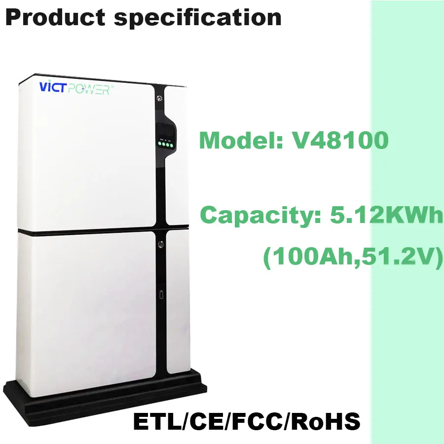 

Factory ODM&OEM Household energy storage V48100 51.2V 100Ah 5.12kwh LiFePo4 Prismatic Household Energy Storage Battery