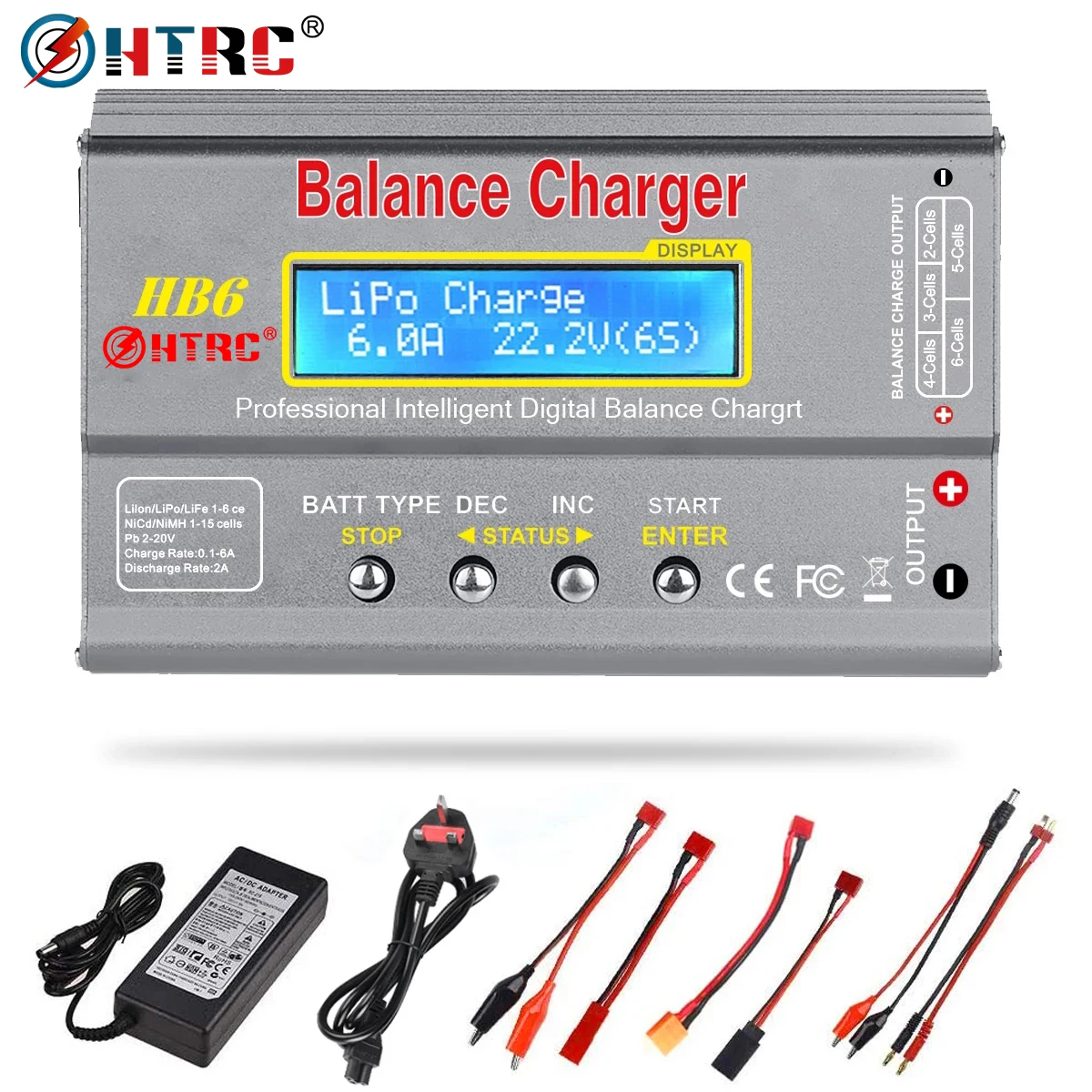 Haisito HB6 80W Battery Charger Lipo NiMh Li-ion Ni-Cd Digital RC IMAX B6 Lipro Balance Charger Discharger with 15V 6A Adapter