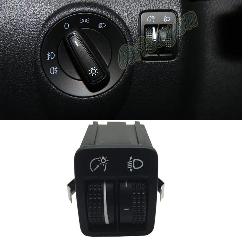 Car Headlight Adjustment Switch Headlamp Leveling Button Dashboard Light Brightness Dimmer Button For VW Tiguan 2010-2015