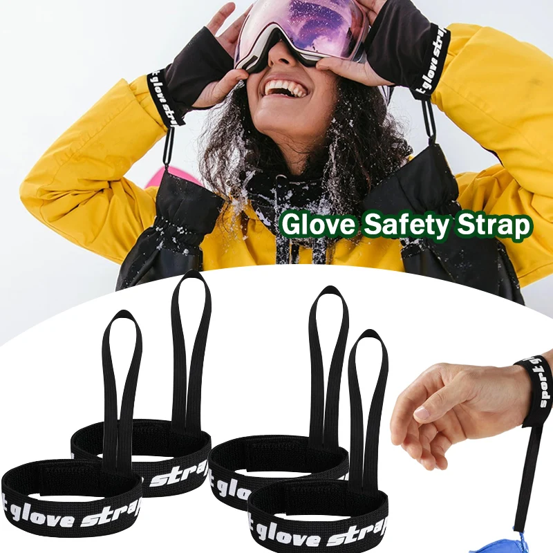 Sport Glove Safety Strap  Elastic Ski Glove Leash Holder  Ski Gloves Leash Handcuffs for Hanging Glove  for Skiing Snowboarding