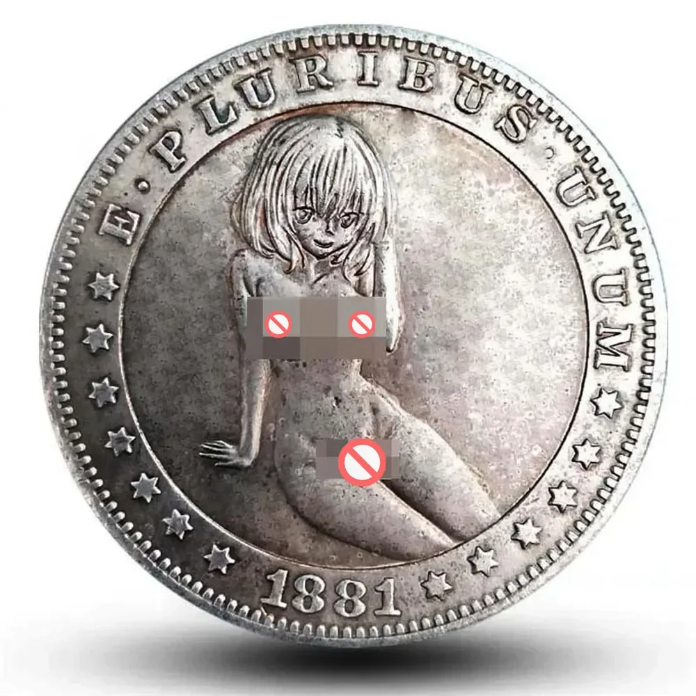 Moneda coleccionable conmemorativa americana de dólar de plata, moneda de desafío de la suerte, regalo Sexy de Morgan Wanderer