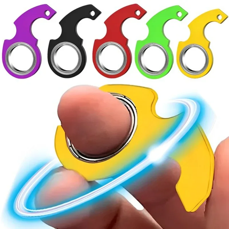 Creative Keychain Fidget Spinner Anxiety Stress Relief Toys Revolve Cool Keyring Relieving Boredom Birthday Gift for Adults Kids