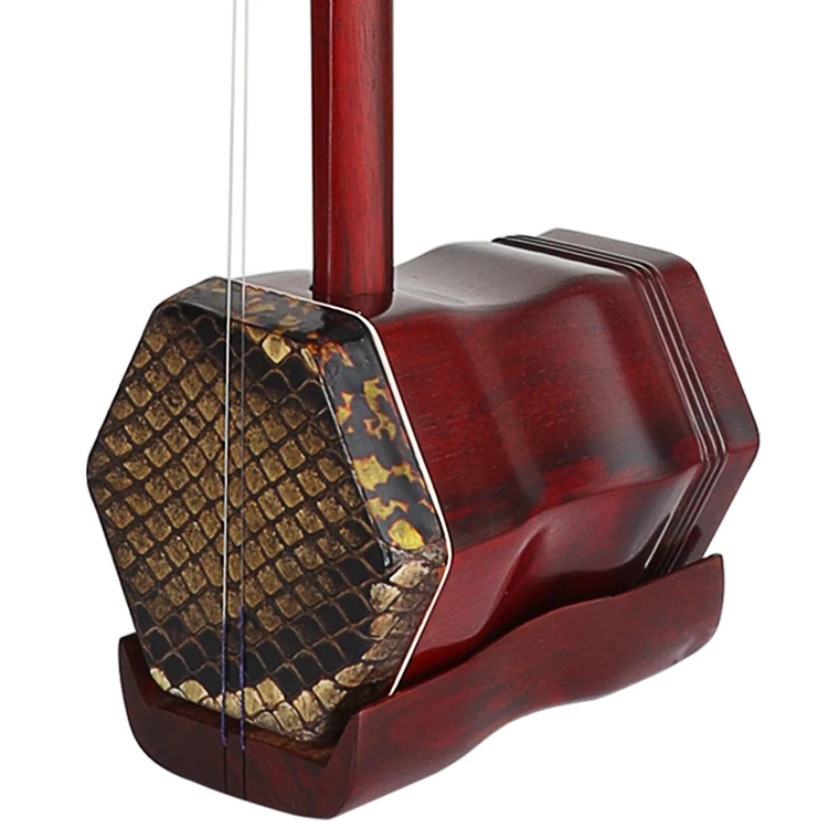 Technology Production Red Chinese Folk Musical Instrument  2-string Professional Erhu