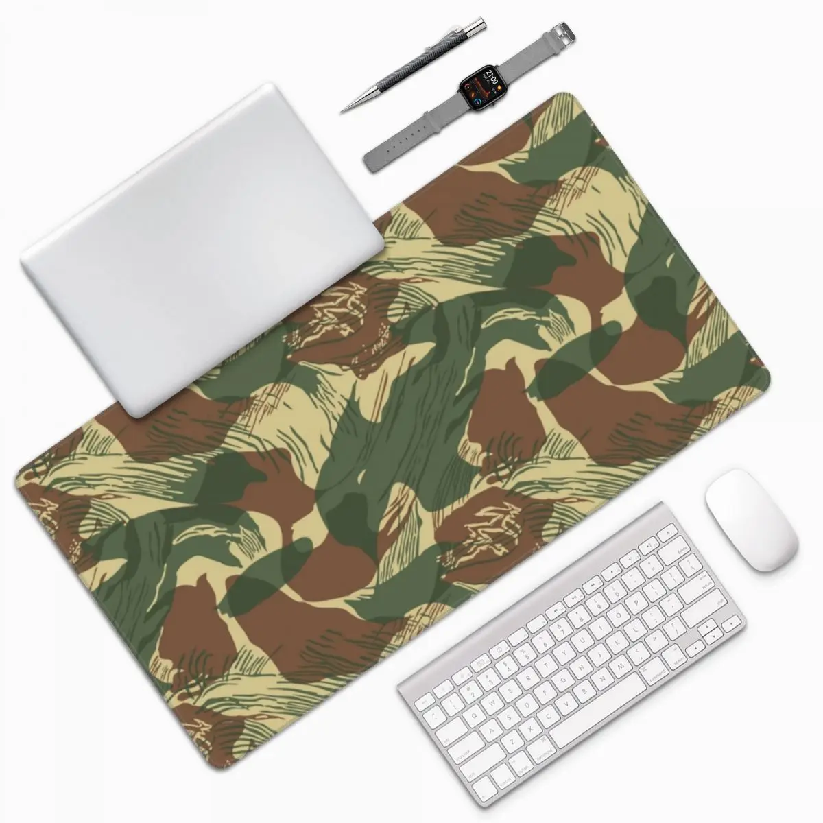 

Rhodesian Brush Stroke Camouflage Large Mouse Pad Computer Keyboard Mouse Mat Gamer PC Laptop Desk Mat Office Accessories Table