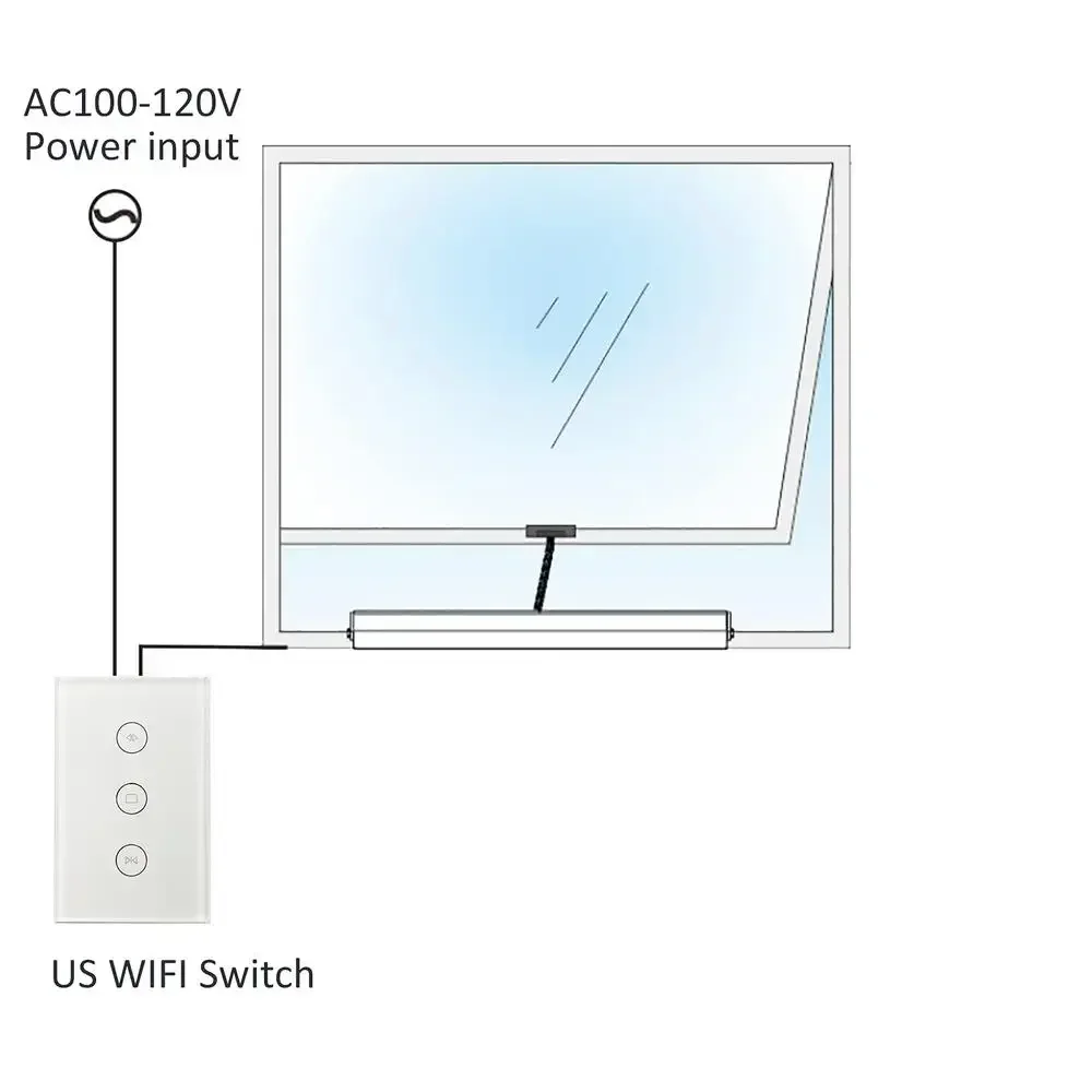 Apri finestra automatico intelligente Controllo Wi-Fi App motore AC compatibile Alexa Assistente Google Controllo vocale Lega di alluminio