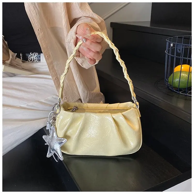 

New Pleated Underarm Bag Women's Ins Niche Design Messenger Bag Fashionable Versatile High-end Shoulder Bag
