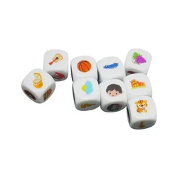 9 Pcs/set Color Pattern Plastic Dice Telling Story  Dice Education Toys Family/Parents/Party Funny Imagine Language Toys