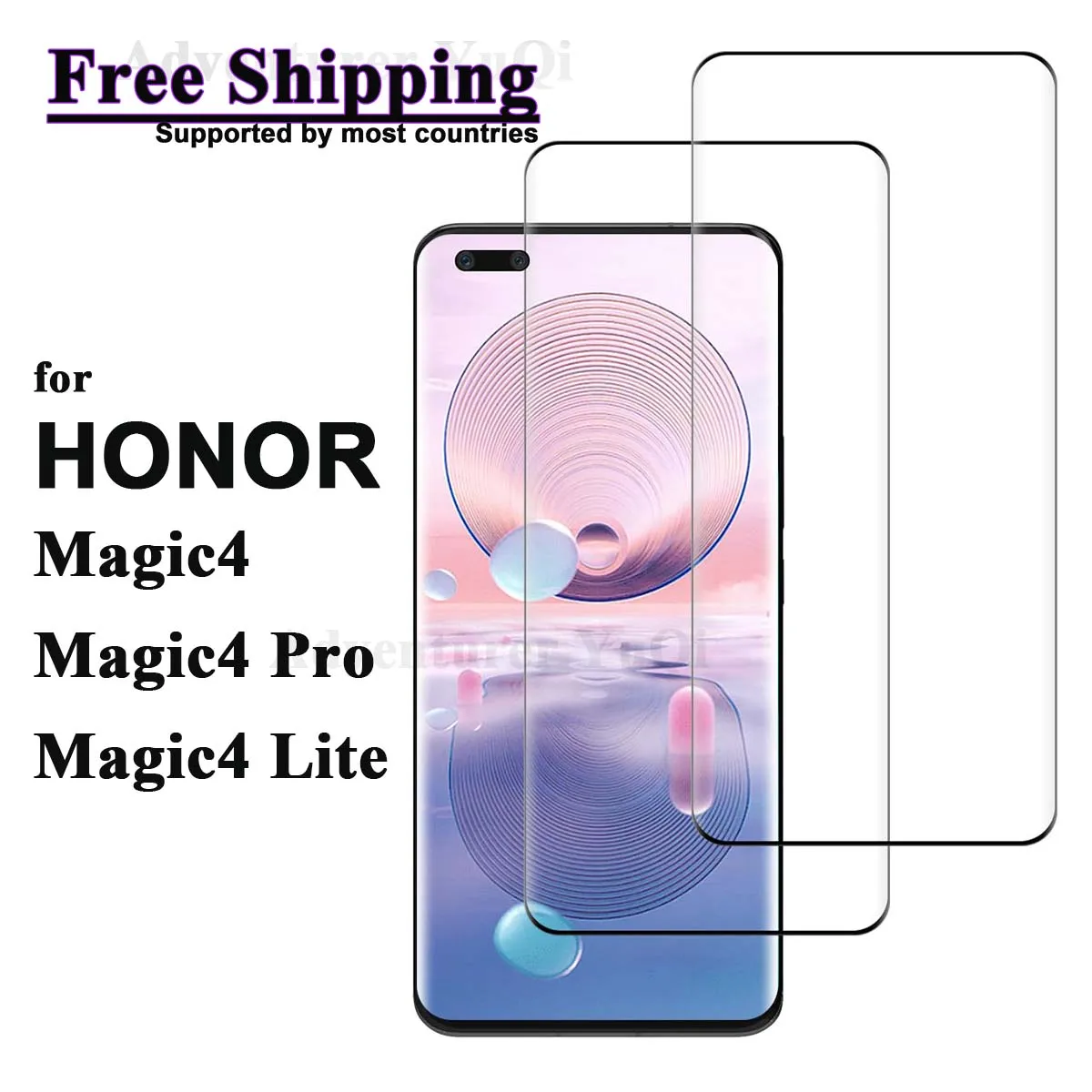 Screen Protector for Honor Magi4 Pro Lite Tempered Glass 9H 3D Curved Protective Anti Scratch Fingerprint Scan Bubble free