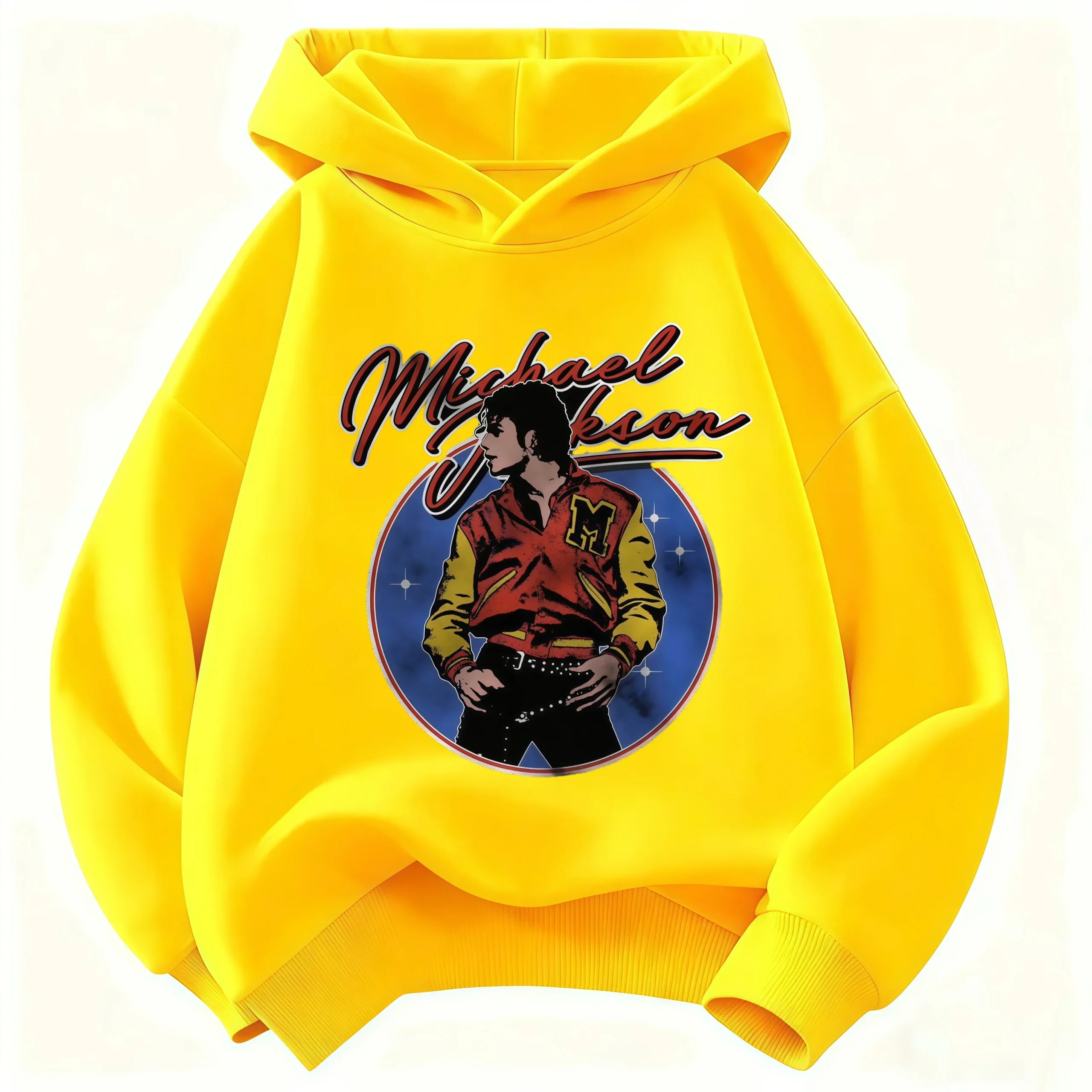 Neuer Kinder-Kapuzenpullover mit Michael-Jackson-Retro-Schriftzug-Druck, Pullover für Jungen und Mädchen, lässiger Vintage-Mode-Hoodie – Detail 15