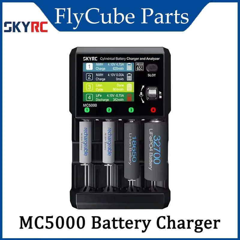 SKYRC MC5000 Зарядное устройство 65 Вт Цилиндрическое зарядное устройство 2,8 дюйма для литий-ионного HV LiFe NiMH NiCd Eneloop NiZn RAM LTO Na-ion RC