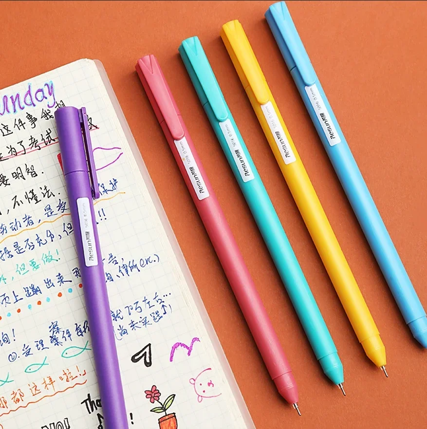 5Pcs/Set 6 Styles Color Gel Pens Cute Kawaii Korean Japanese Stationery Back To School Supplies Office Accessories