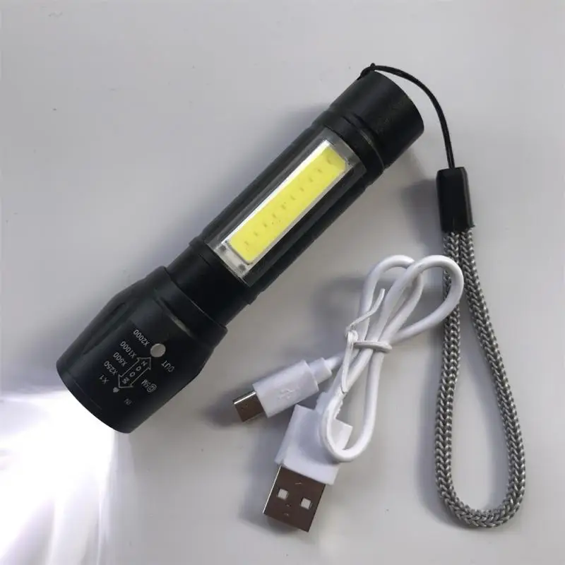 Rechargeable Lamp 2000lm Tactical Flashlight Strong Lamp Flashlight Aluminum Alloy Ultra Powerful Flashlight Zoomable Lantern