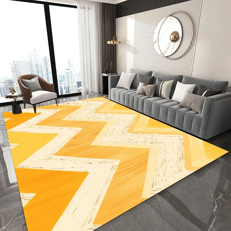 

Golden Abstract Carpets for Living Room Large Area Soft Bedroom Cloakroom Rugs Home Decoration Study Lounge Floor Mats Washable