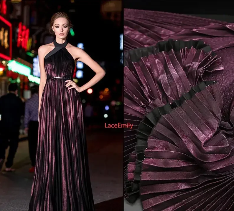 

10 Colors flash Pleated fabric Ruffled prom dress Fabric for Girl Dress Wedding Dress Bridal dress, designer fabric 1 yards