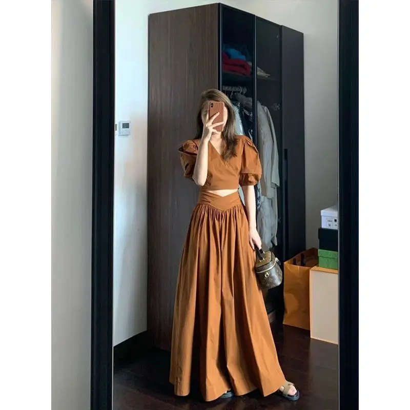 Fashion Women\'s Set 2024 Spring/Summer Korean Edition Temperament Casual Age Reducing Goddess Style Two Piece Set