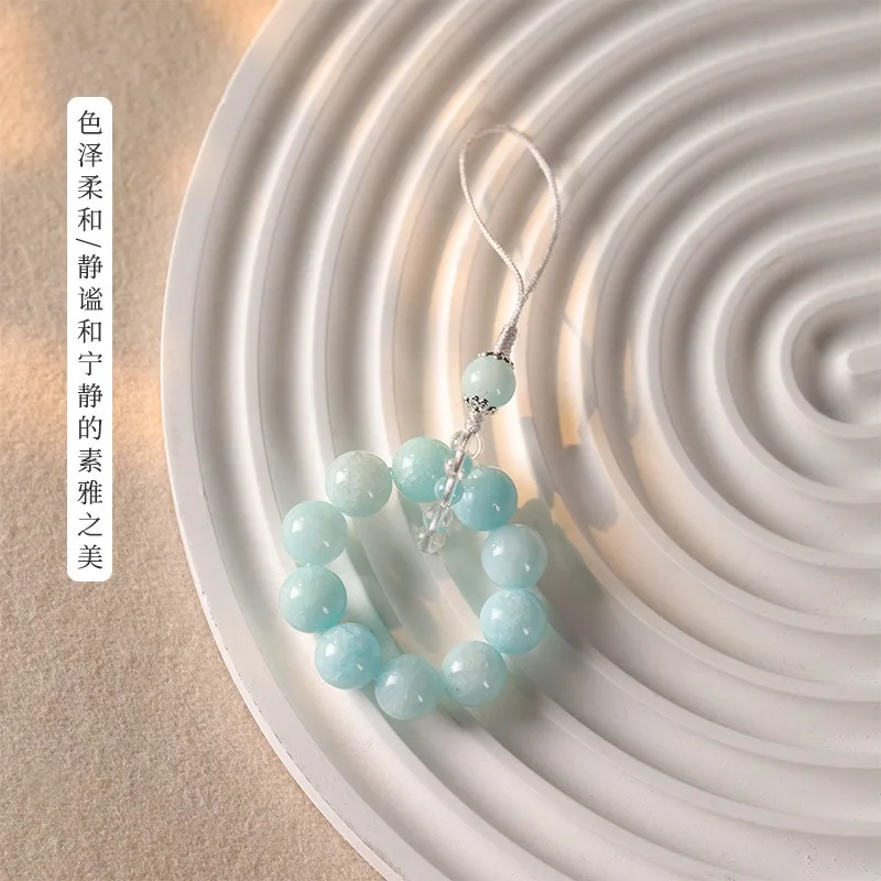 Original Design Refreshingly Cool Elegant and Sweet Jade Keychain with Detachable Phone Strap Accessory Daily Carry Gift for Her