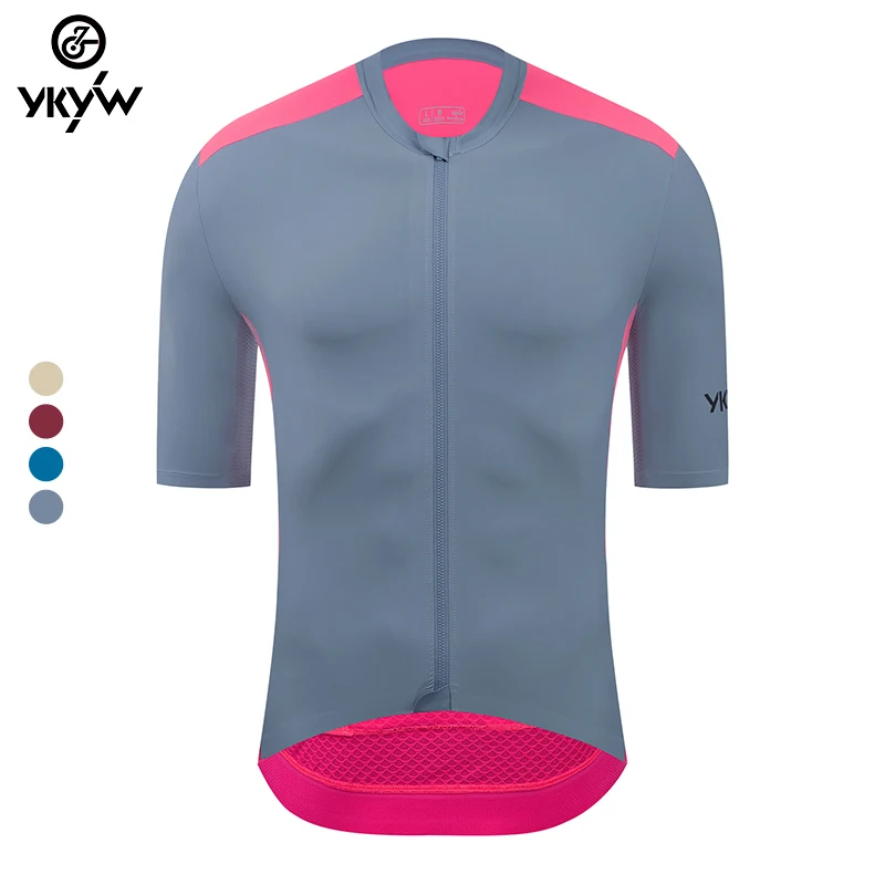 

YKYWBIKE 2025 Мужской велосипедный трикотаж с коротким рукавом Maillot Slim Fit Pro Team Летняя велосипедная рубашка Одежда для шоссейного велосипеда для верховой езды