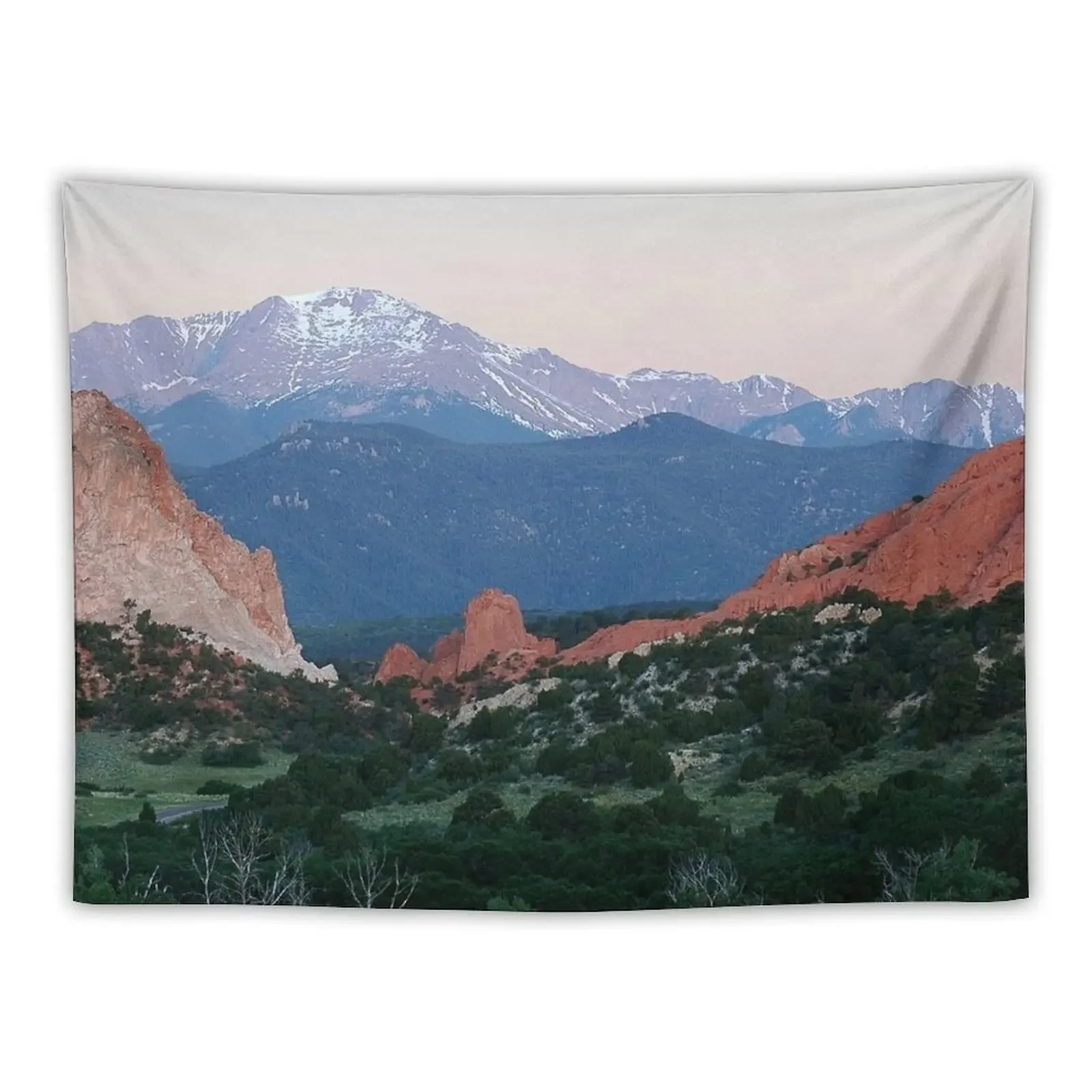 

Sunrise at Garden of the Gods and Pikes Peak Tapestry Home Decorating Bedroom Decoration Tapestry