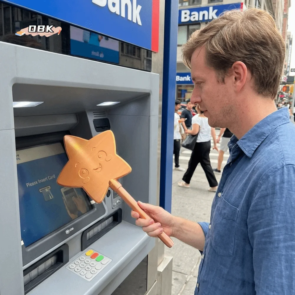 

Portable 3D Printed Wand Tap To Pay Cute Decorative Contactless Credit Card Holder Lightweight Funny Star Wand Card Holder