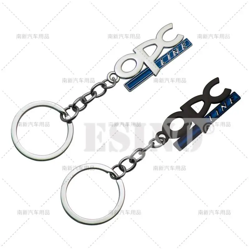 Car Styling 3D Metal Zinc Alloy Metal OPC Line Logo Key Chain Key Ring for Opel Antara Astra Insignia Corsa Mokka Vectra