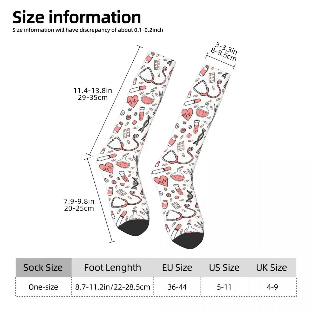 All Seasons Enfermera En Apuros Doctor Nurse Medical Socks Harajuku Crew Socks Funny Stockings for Men Women