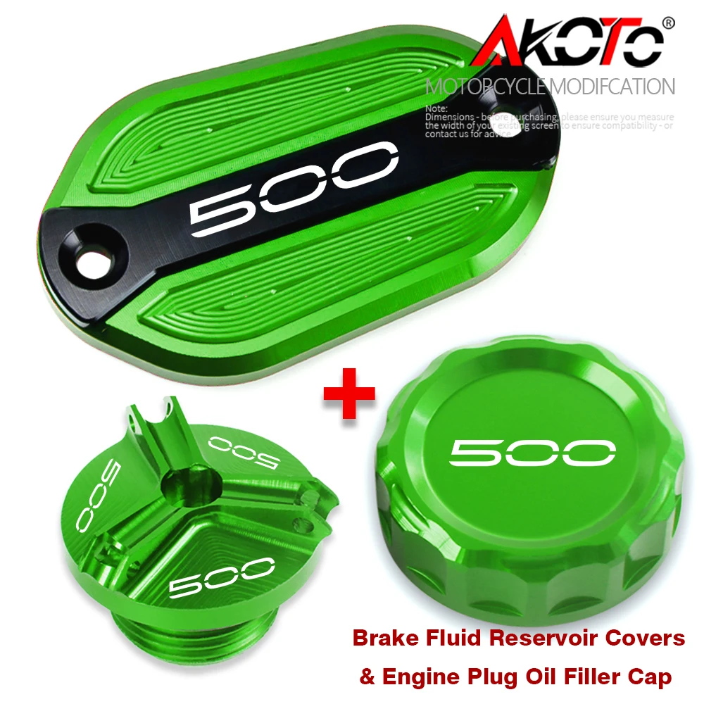 

Motorcycles Brake Fluid Reservoir Covers & Engine Plug Oil Filler Cap For Kawasaki Z500 Ninja Z 500 EX500 SE Accessories 2025+