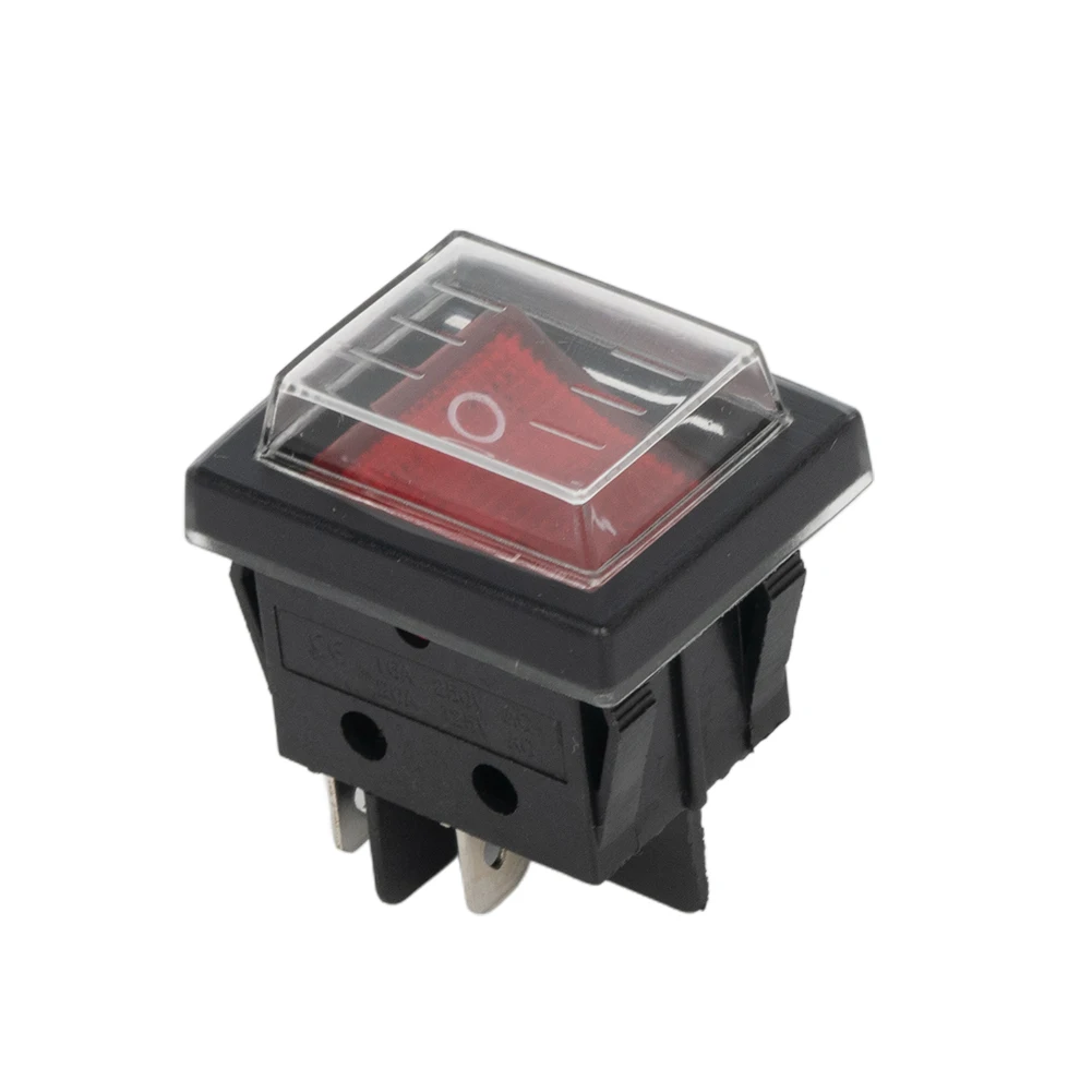 RED 2 Position 4 Pins Switch POWER PUMP ON OFF Illuminated Rocker Switch For Various Household Appliances Refrigerators