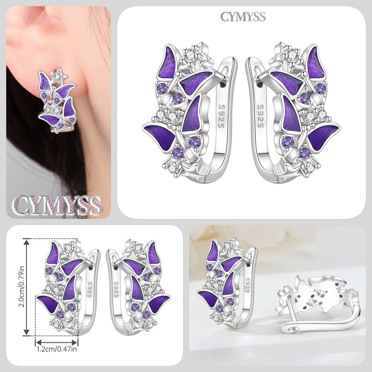 2026 NEU Original Einfache 925 Sterling Silber Niedliche Schlafende Katze Creolen für Damen Mode Feiner Schmuck Geburtstagsgeschenke – Detail 40
