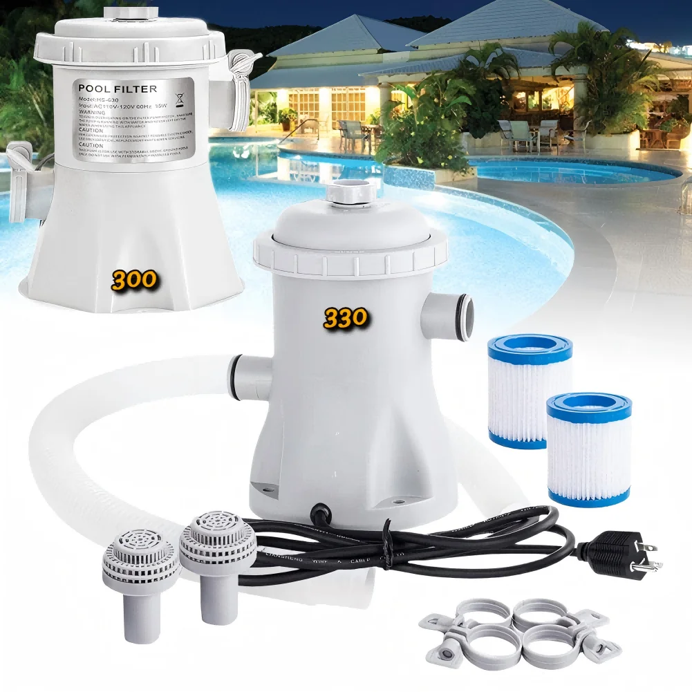 

330/300Gallon Inflatable Swimming Pool Cleaner Electric Filter Pump Cleaning Tool Effective Filtration Cleaning Tool Filter Pump