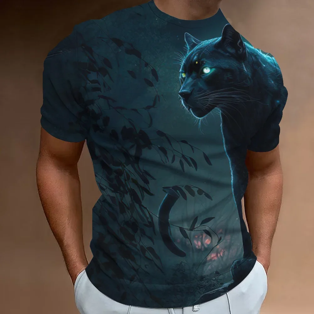 

Black Panther, Leopard Lightning T-shirt, 3D Printed Street Wear, Men's and Women's Round Neck T-shirt, Harajuku T-shirt, Top Cl