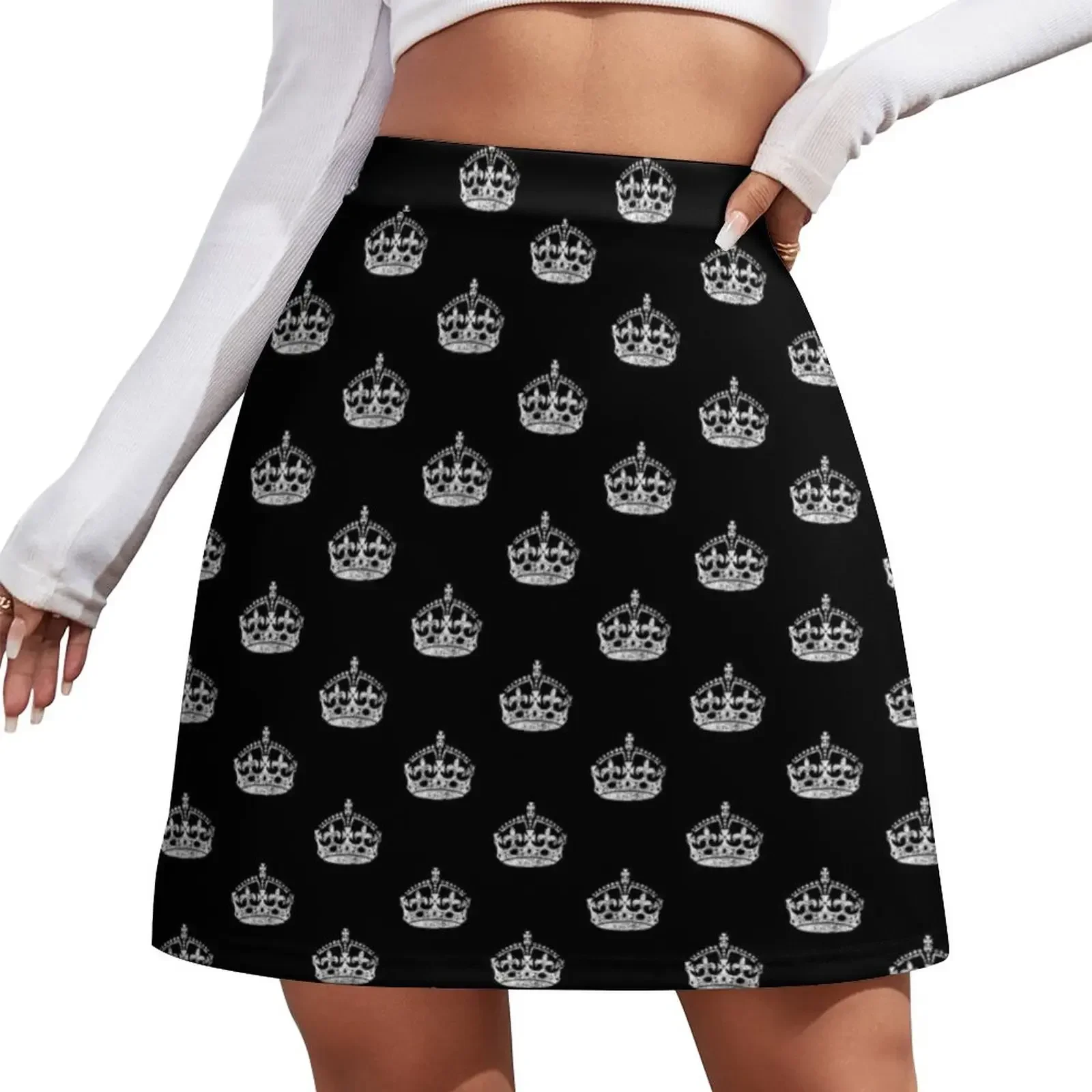 

Distressed Grunge Keep Calm Crown Mini Skirt Woman skirt korean skirt korean fashion festival outfit women