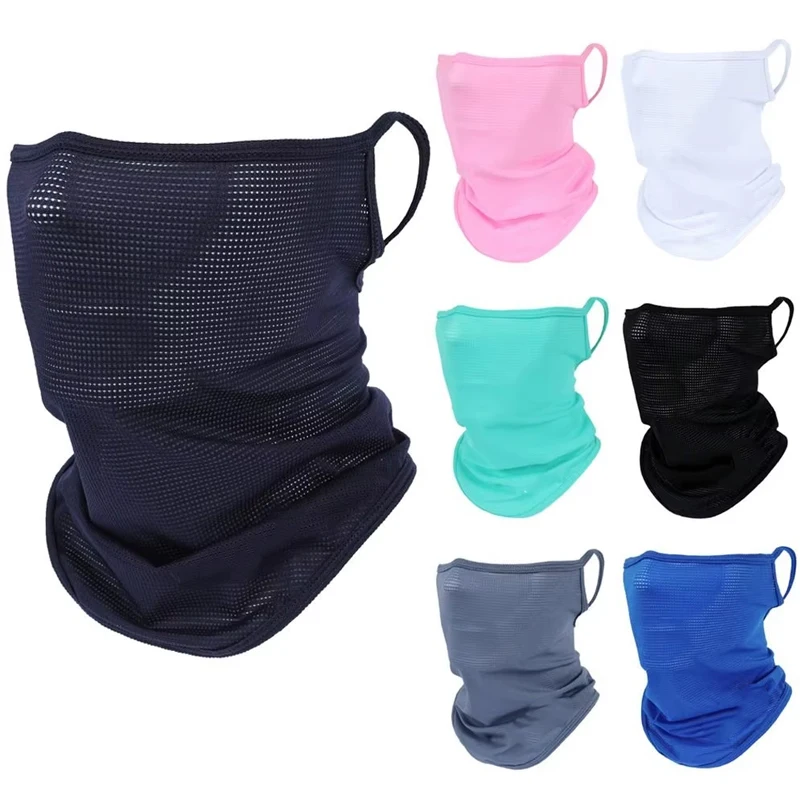 

Summer Ice Silk Full Face Mask Balaclava Breathable Sun And UV Protection Motorcycle Scarf Neck Gaiter Bike Sun Protection