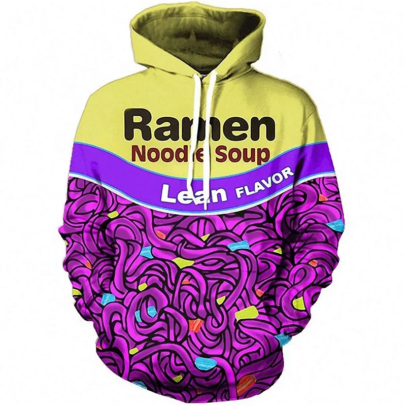 

Ramen Noodle Soup Graphic Hoodie Men Clothing Funny 3D Pizzas Printed New in Hoodies Women Harajuku Fashion Hooded y2k Pullover