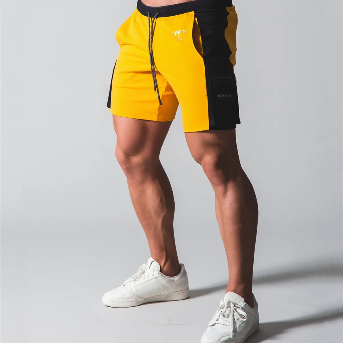 2024 Cotton Casual Patchwork Shorts Men Gym Fitness Bodybuilding Bermuda Summer Skinny Short Pants Bottoms Male Running Sport
