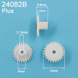 24082B Plus 0.5M Dual Gear 13mm Diameter 24 Teeth + 8 Teeth POM Plastic Pinion Toy Parts Wheels 24082A
