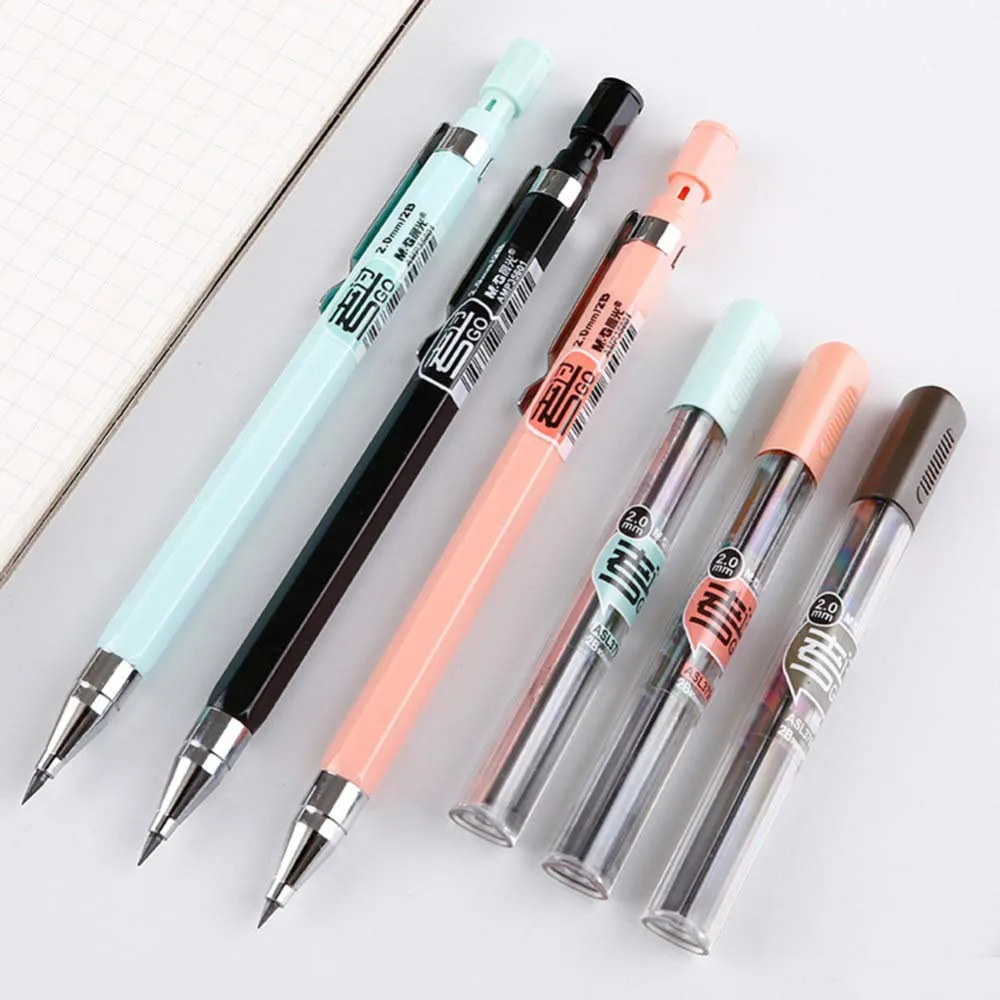 Pencils 2.0mm 2B Refill Pencils With Sharpener Automatic Pencil Office School Supplies Mechanical Pencil Propelling Pencils