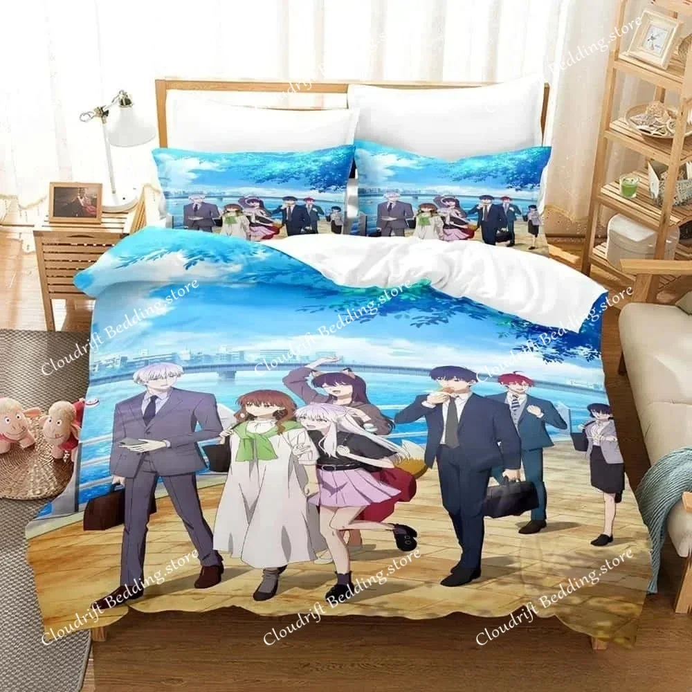 Anime The Ice Guy and His Cool Female Colleague Bedding Set Single Twin Full Queen King Size Bed Set Kid Bedroom Duvetcover Sets