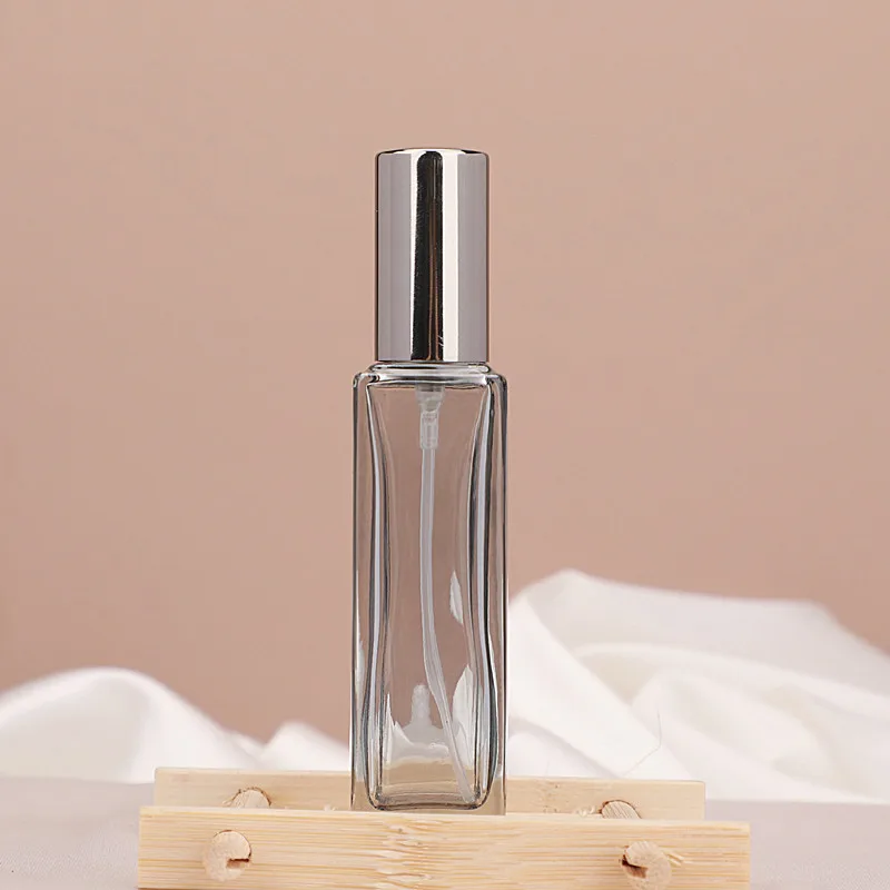 5/10/20ML Perfume Bottle Glass Press Spray Bottle Portable Empty Square Cosmetic Contanier Refillable Bottles Sample Vials