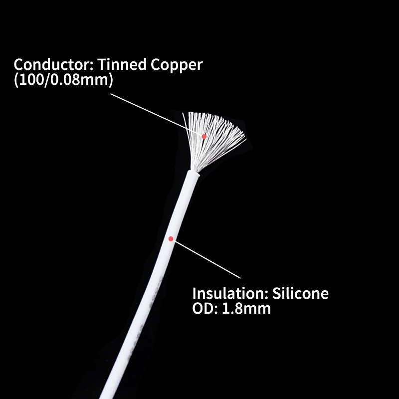 Copper Wire 20AWG Super Soft Silicone Rubber Insulation High Temperature Flexible Heat-Resistant DIY Lighting Electronic Cable