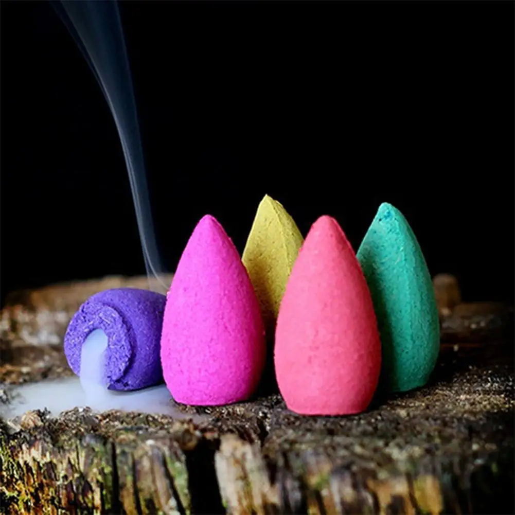 Natural Tower Incense Reflux Incense Cone Fragrance Scent Sandalwood Air Purifying Freshener Toilet Decor