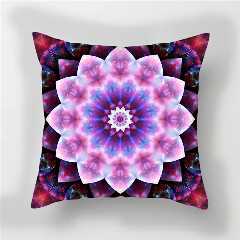 Home Decoration Pillowcase Contrast Flower Print Cushion Cover Gradient Floral Pillows Cover for Car Office