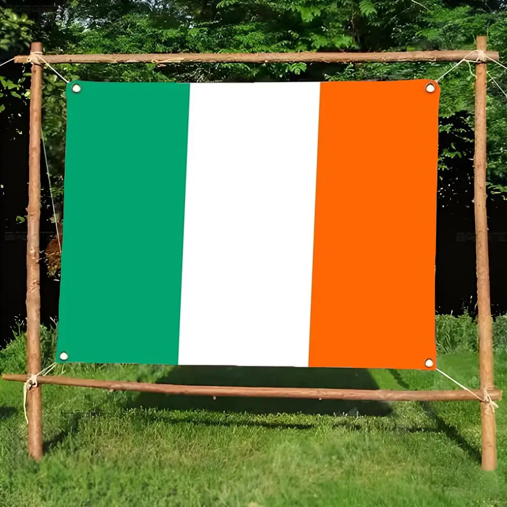 Ireland Emerald Isle Celtic Green Flags Daily four ring borderless design indoor outdoor decor easy hang install