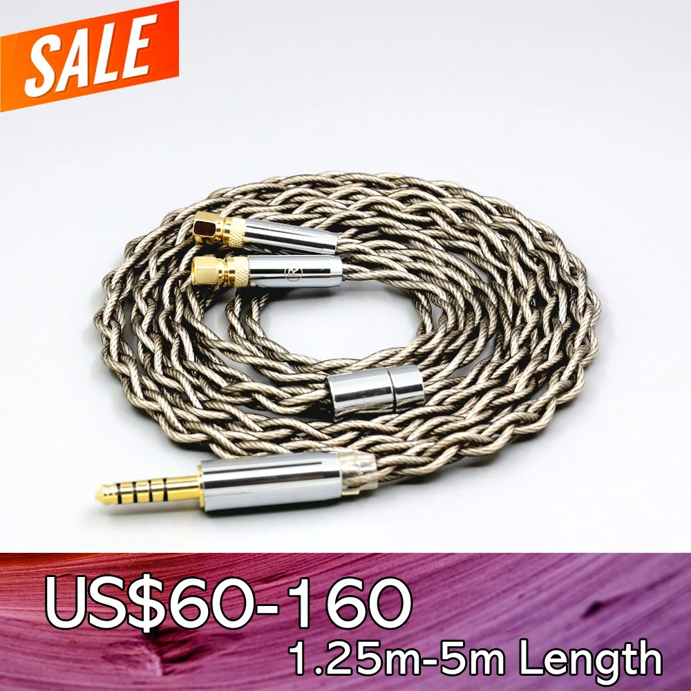 99% Pure Silver + Graphene Silver Plated Shield Earphone Cable For HiFiMan HE400 HE5 HE6 HE300 HE4 HE500 HE6 Headphone LN007952