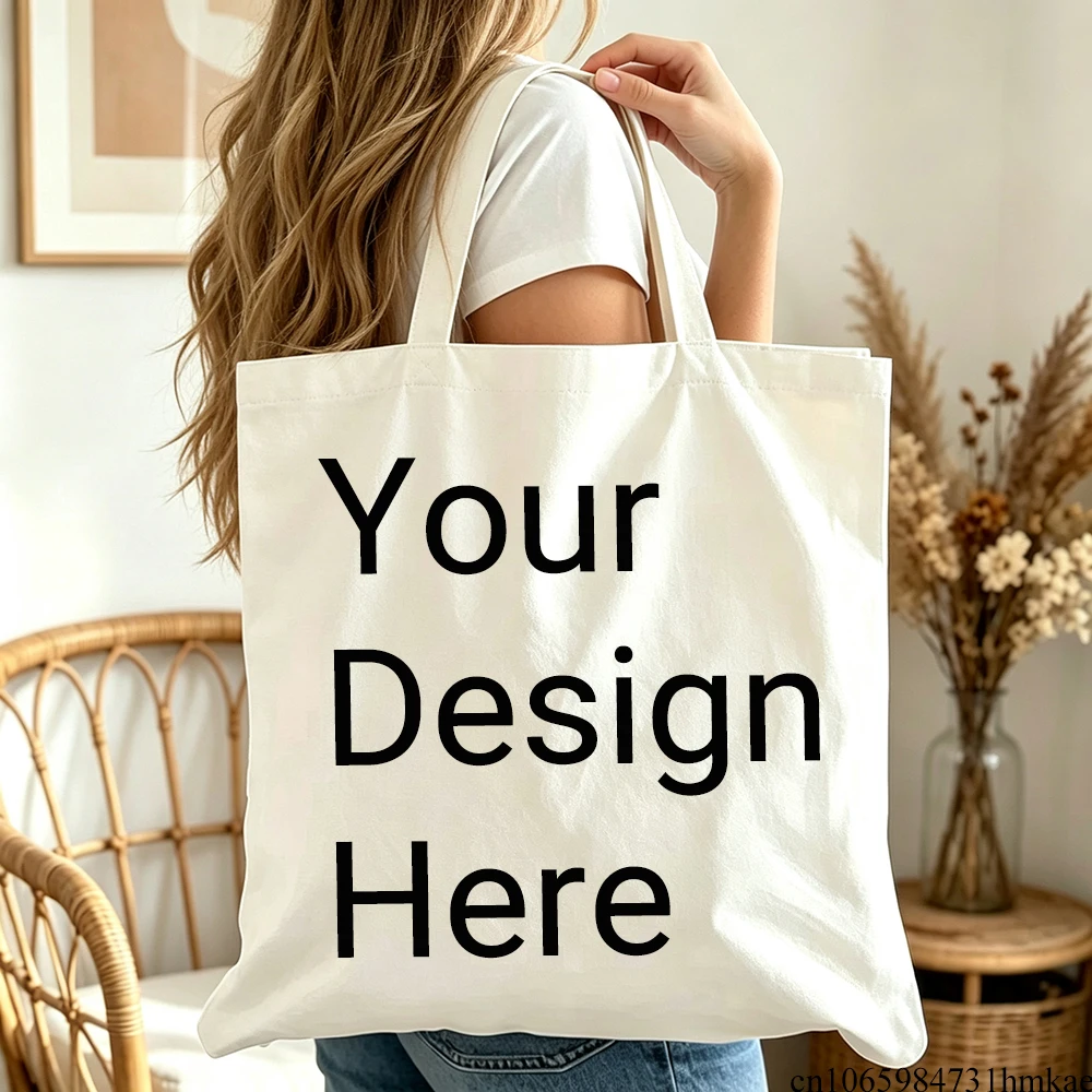 Personalisierte Stofftaschen mit Foto-Logo, wiederverwendbare Einkaufs- und Reisetasche für Damen, beidseitig bedruckt, ideal als Geschenk für die Braut – Detail 5